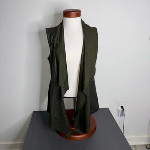 Luii Olive Green Tunic Vest with Slits On Side